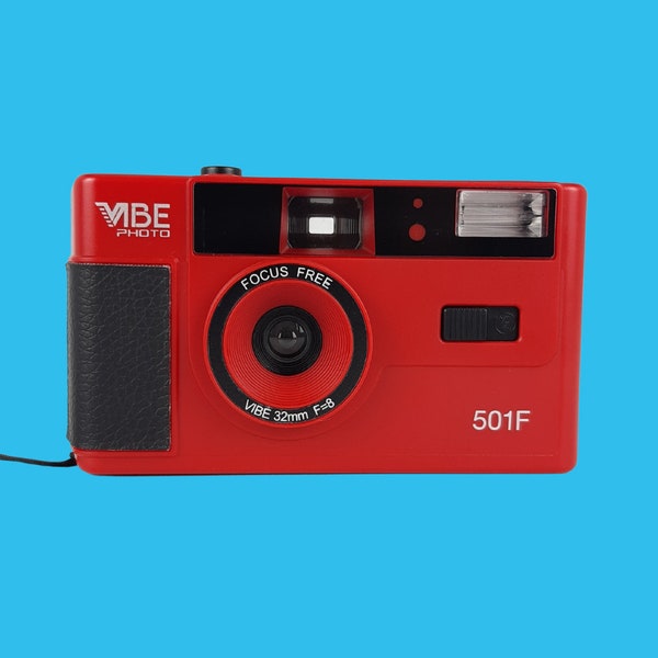 Rouge Retro VIBE 35mm Film Camera Réutilisable Point And Shoot