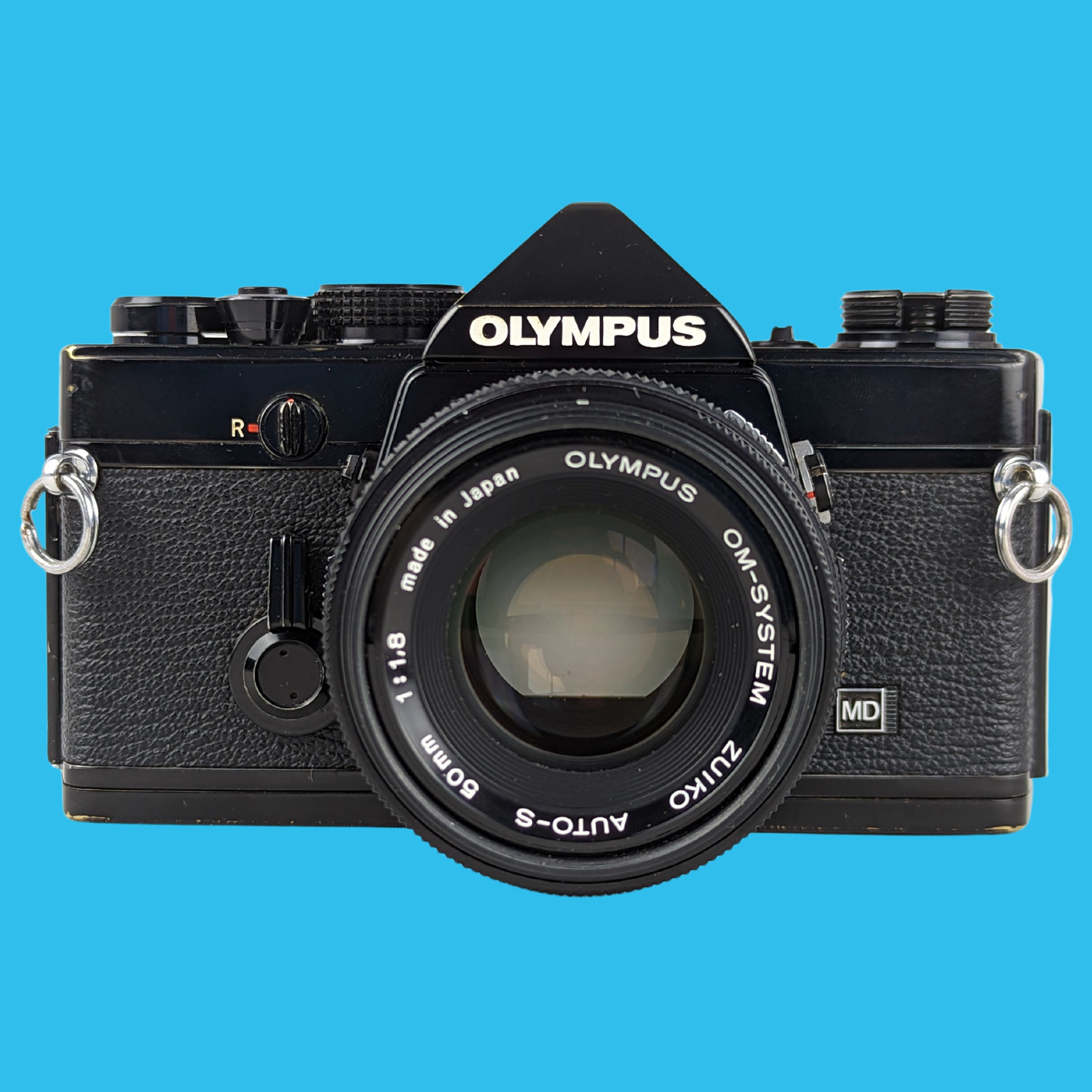 Olympus OM 1 Black Vintage 35mm SLR Film Camera With F/1.8 Olympus OM 1 Black Vintage 35mm SLR Film Camera With F/1.8