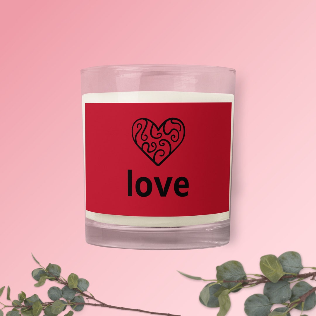 LOVE Valentine Candle Romantic Red Candle Love Quote Candle Romantic