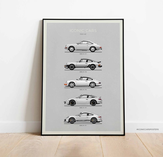 Porsche inspiriertes Auto Poster, Porsche Elfe Evolution Print, The  Excellent Home Decor, Wandkunst - .de
