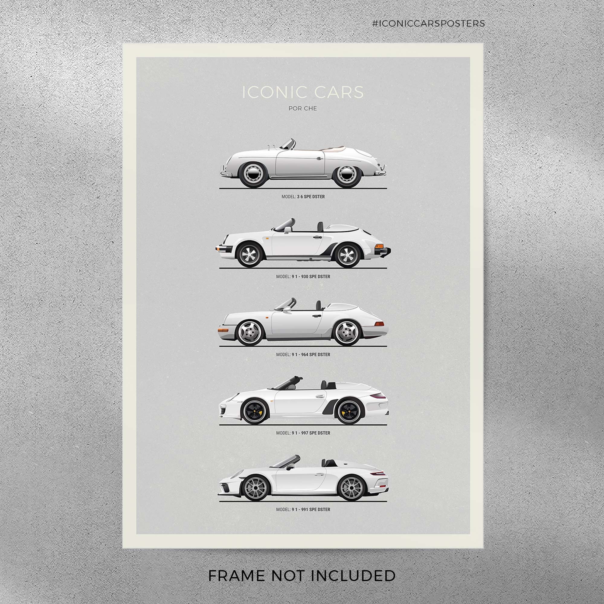 Porsche Speedster Inspired Car Evolution Poster. the Excellent Etsy