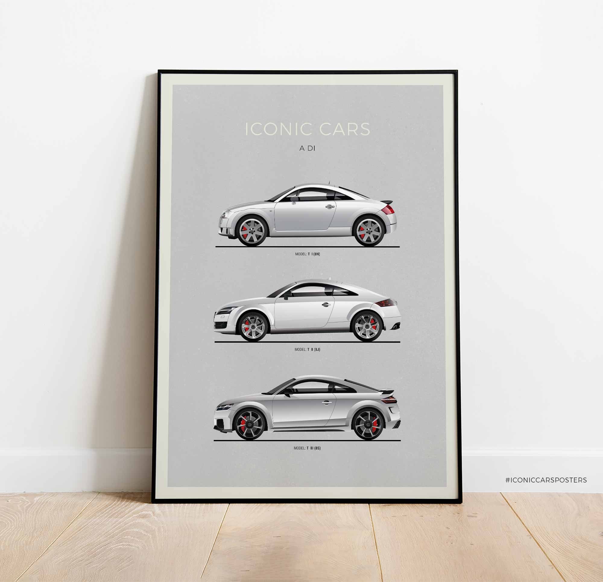 Audi TT Inspired Car Poster, Audi TT Evolution Print Featuring
