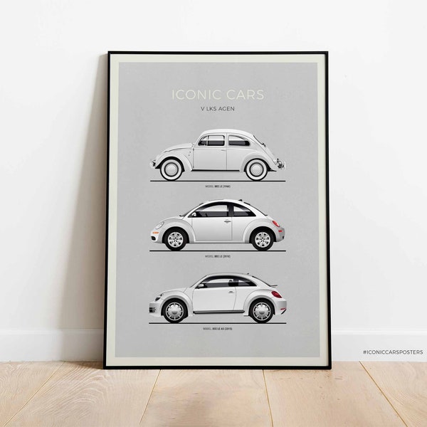 VW Käfer inspiriertes Auto Poster, VW Evolution Druck die ausgezeichnete Wohnkultur, Wandkunst, Kinderzimmer Dekor, Geschenkidee.