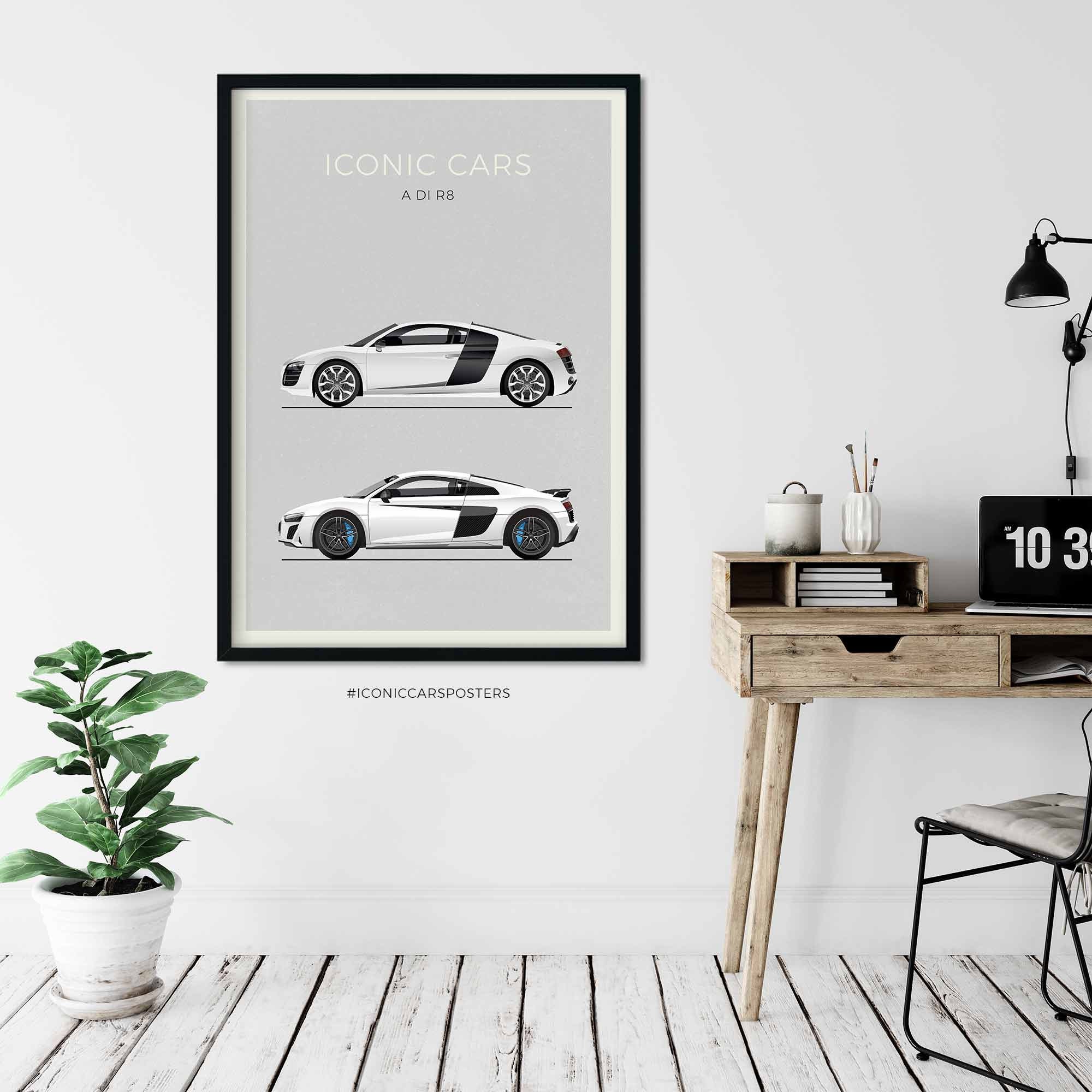 Iconic Arts Laminated 36x24 Poster: Vorsteiner Audi R8 