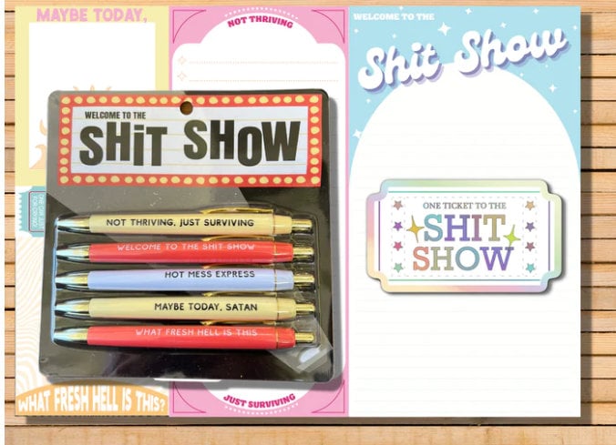  MGSTN The Shit Show Pens, Welcome to the Shit Show Pens, Funny  Pens Swear Word Daily Pen Set, Motivational Sarcastic Badass Pen Set, Funny  Pens for Adults Swearing (2Pcs) 