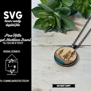Pine Hills Bezel Necklace Insert Digital Laser Cut SVG File