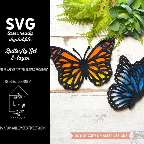 Butterfly SVG 3D Mandala Svg Cut File for Glowforge Laser Cut - Etsy