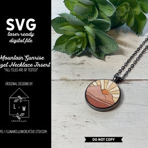 Colar de moldura do nascer do sol da montanha inserir arquivo SVG digital cortado a laser