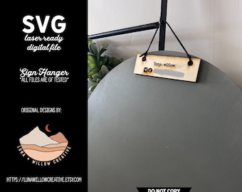 Wood Sign Hanger Laser SVG File