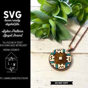 Geometric Pattern Bezel Necklace Insert Digital Laser Cut SVG File