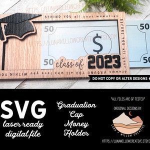GRADUATION CAP Geldhalter 3-Schicht-Digital Laser Cut SVG-Datei
