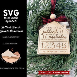 Jolliest Bunch of A**holes Zipcode Ornament SVG