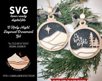 O Holy Night Layered Ornament SVG Set