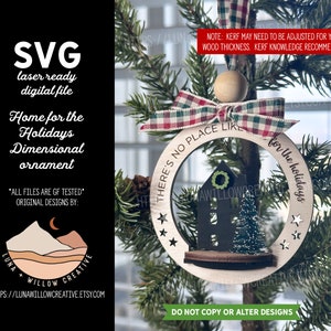 Home for the Holidays 3D Ornament Ornament SVG