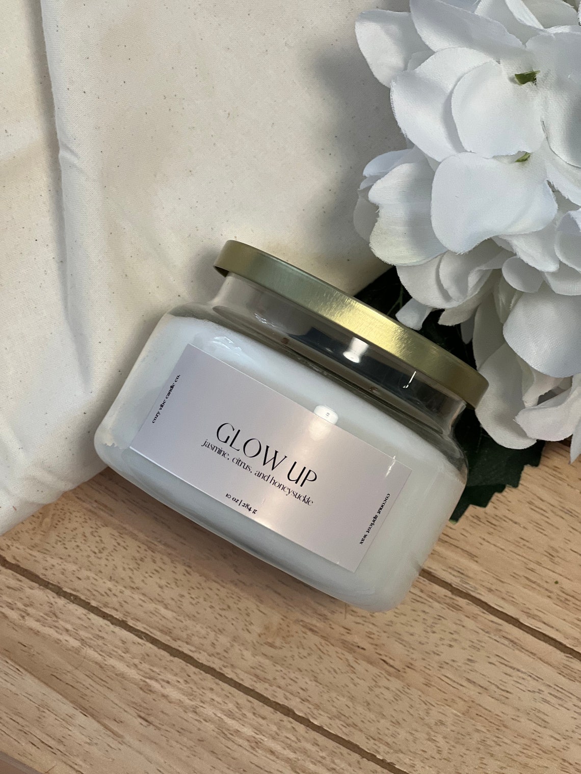 Glow up Coconut Apricot Wax Wood Wicks Natural Jasmine Etsy