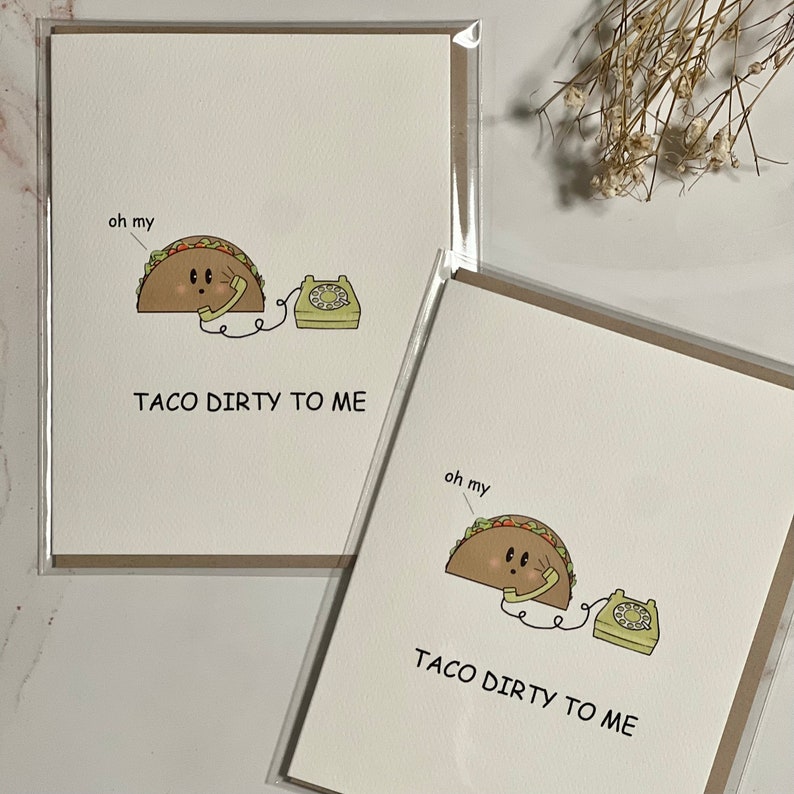 Taco Dirty to Me Greeting Card Funny Anniversary Card Cute Birthday Card Valentine's Day zdjęcie 2