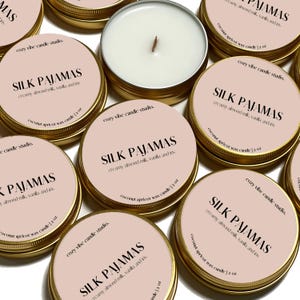 Silk Pajamas Candle | 2 oz Travel Candle Tin | Candle Favors | Gifts for her