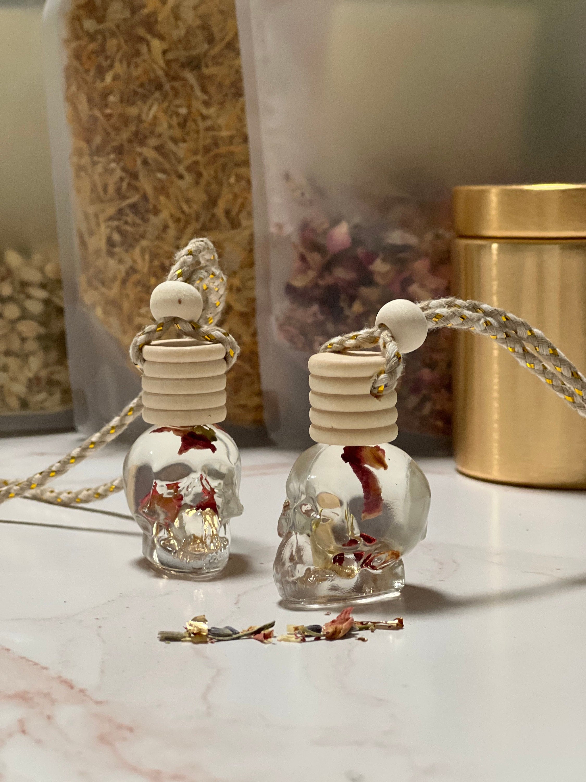 Skull Car Diffuser | Car Freshener | Halloween car accessories for women | Fall car freshies | Hanging Air Car Diffuser Essential Oil
