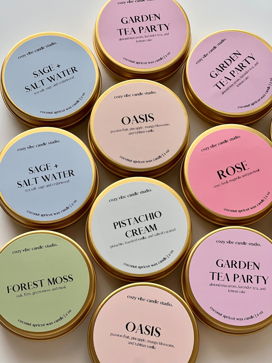 Spring + Summer Candle Travel Tins | Coconut Apricot Wax Candles | Wood ...