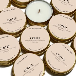 Coffee | 2oz Gold Candle Tin | Travel Tin | Candle Favors | Gifts for her | Fruit Loops Scented