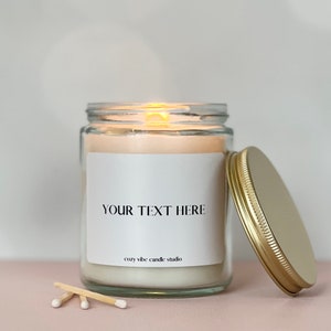 Personalized Gift | Custom Candle Label | Funny Candle | Wood Wick | Coconut Apricot Wax