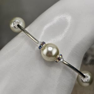 Blessing bracelet with Swarovski crystal pearls. Perfect Birthday gift, womens jewelry.