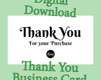 Thank You for Your Purchase Card