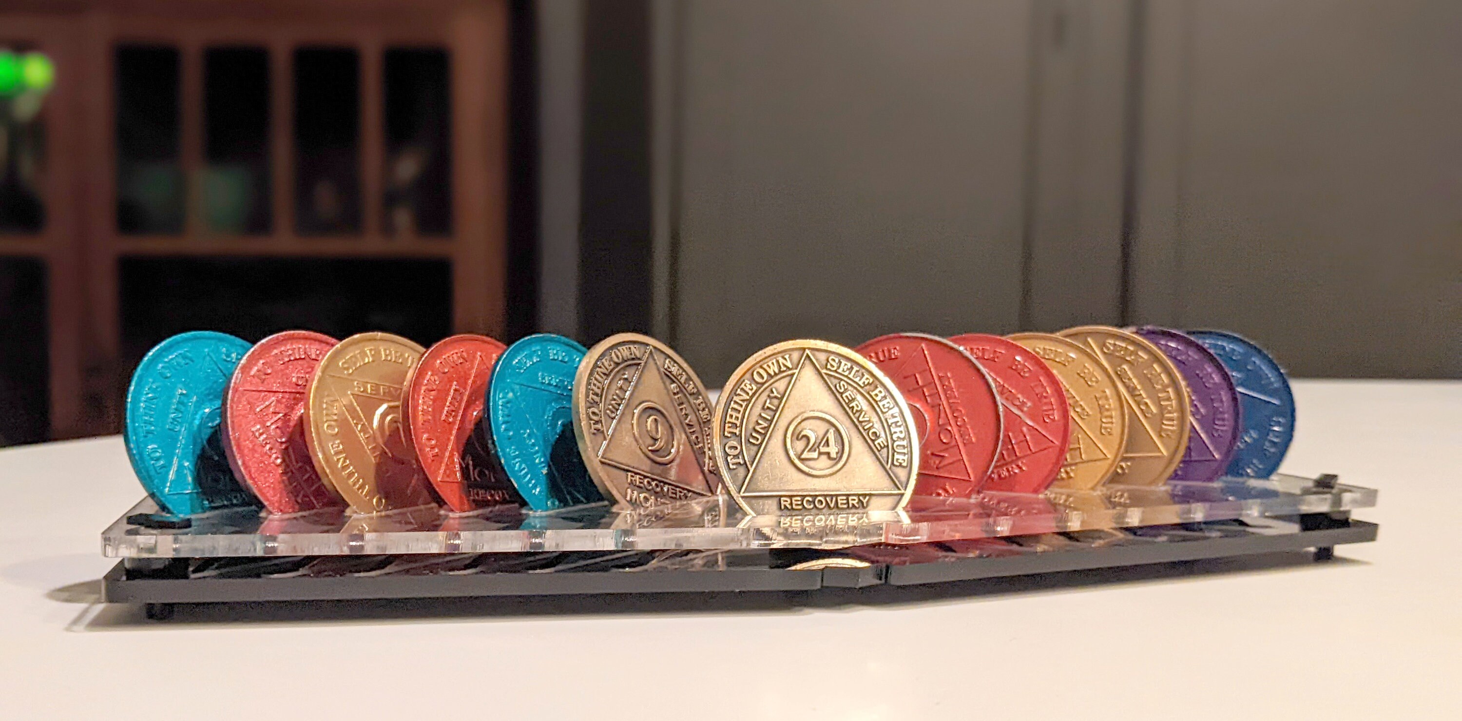 AA Chip Holder AA Coin Display Sobriety Gift Flying V Etsy