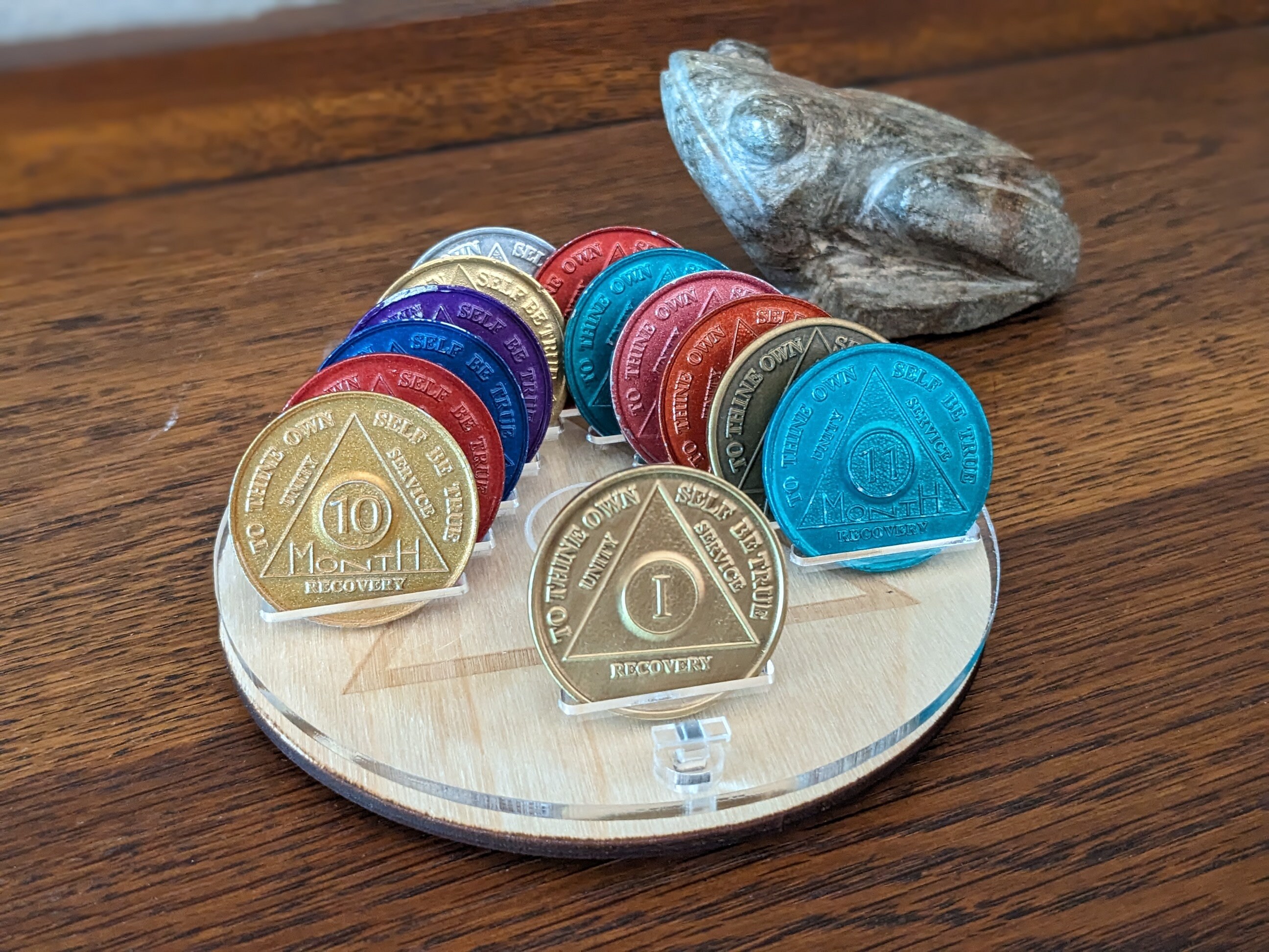 Wood Bottomed AA Chip Holder AA Coin Display Sobriety Gift Etsy