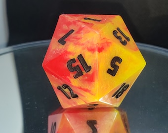 Red Hadoken - 50mm - Red-Yellow Swirl - D20 – Chonk