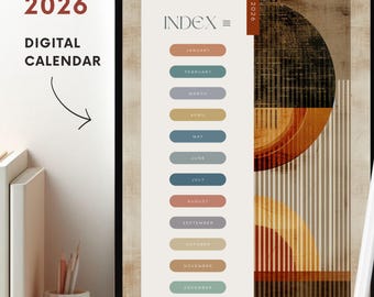 2026 Monthly Digital Planner: Hyperlinked PDF Calendar (Goodnotes, Notability)