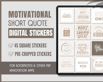 Zitat Digital Sticker | Tägliche Zitat Karten | GoodNotes & Notability Sticker | Digitaler Planer | Planer Sticker Bundle