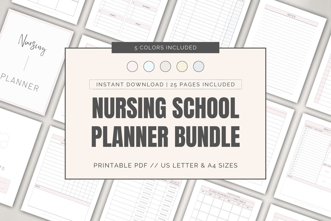 Nursing Student Planner, Nursing School Notes, Academic Planner ...