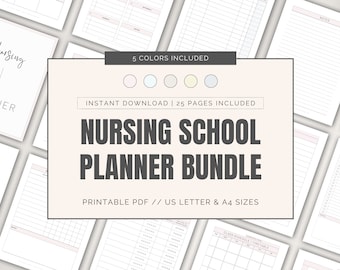 Nursing Student Planner, Nursing School Notes, Academic Planner, Nursing Templates