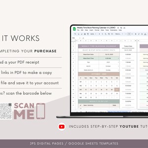 Time Blocking Planner Spreadsheet: Weekly & Monthly Schedule (google ...