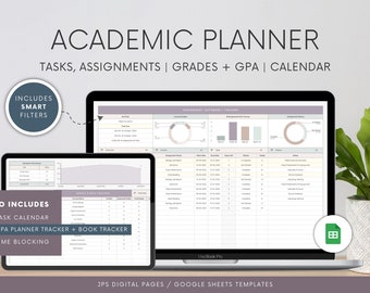 Student Academic Planner: Google Sheets Assignment & GPA Tracker (Digital)