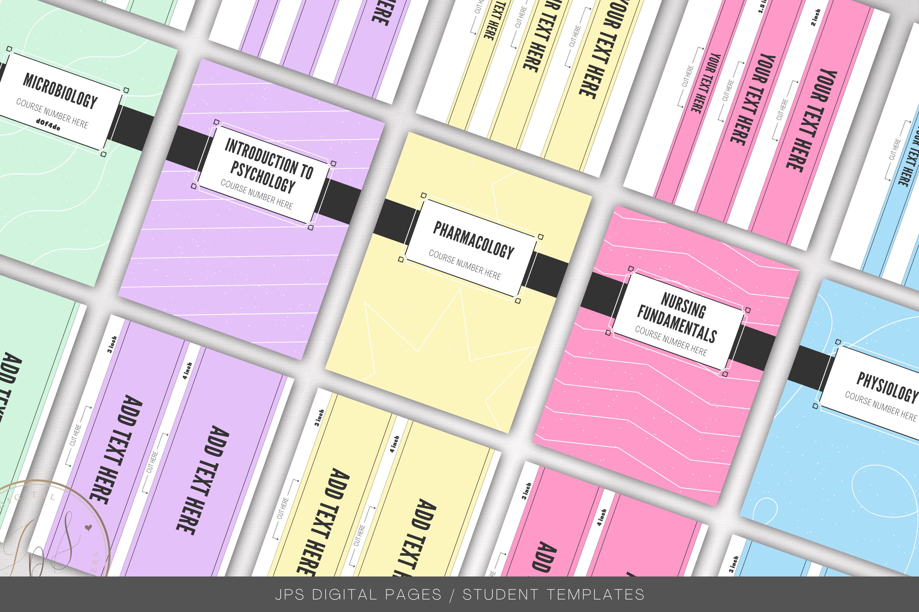 Binder Covers and Spine Template, Canva Printable Template, Editable