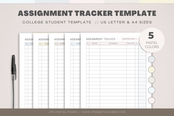 Homework Tracker, Printable Planner, Homework Planner, Assignment Planner,  School Planner, Student Planner A4 and Letter Sizes -  Israel