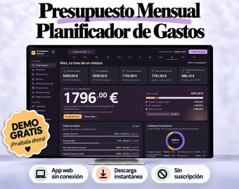 Presupuesto Mensual, Planificador de Gastos y Ahorro, App Web HTML sin Conexión