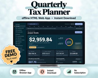 Quarterly Tax Planner, Self Employed Estimated Tax Calculator, Offline HTML Web App