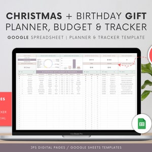 Weihnachtsgeschenke Planer Tabelle | Weihnachten Geschenke Tracker | Weihnachtseinkäufe | Planer Geburtstagsgeschenk | Weihnachtsbudget Google Sheets