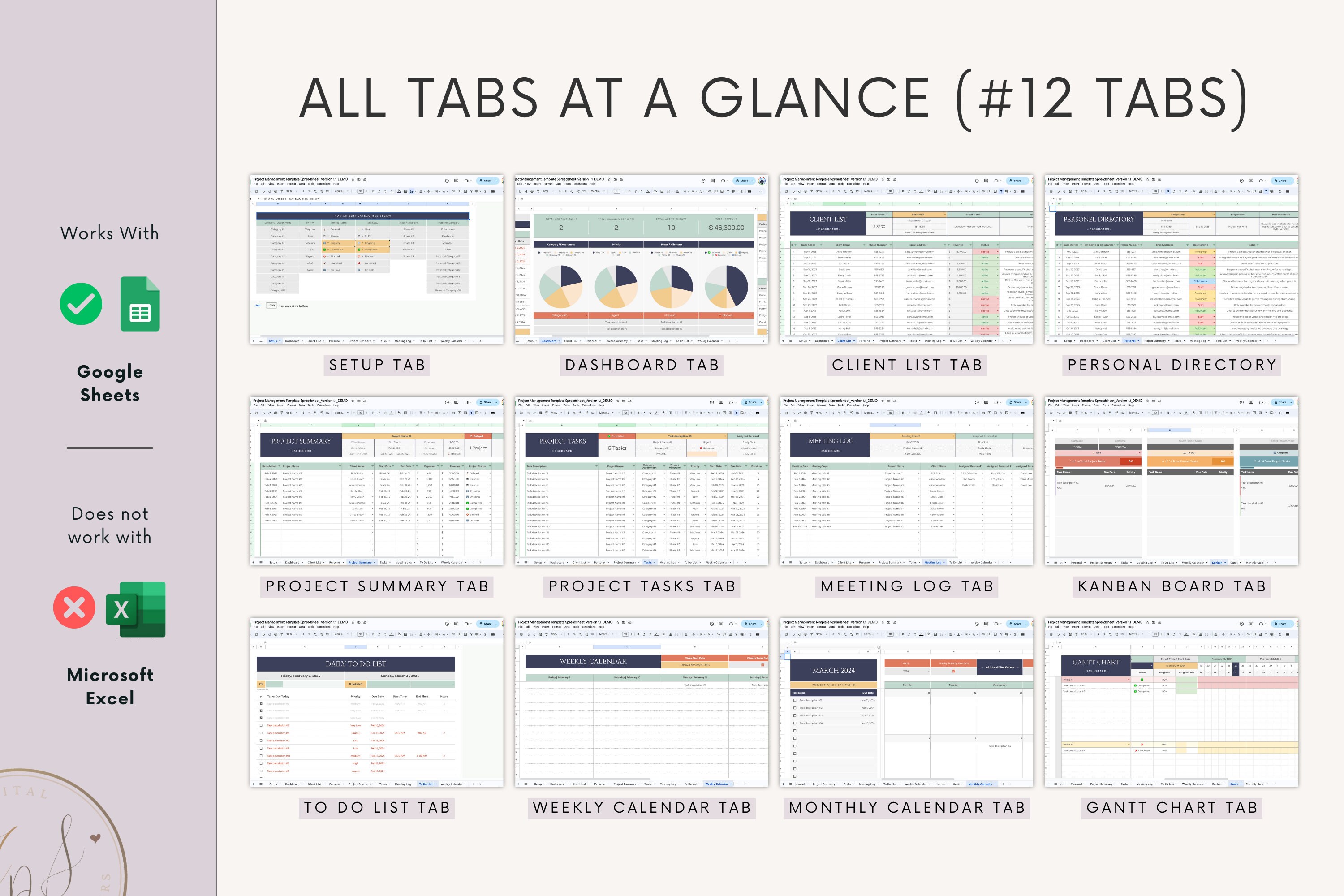 Multi project management google sheets template project tasks and