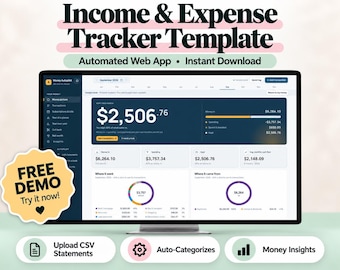Income and Expense Tracker App, Automatic Tracker from Bank Statements, Couple Finances, Offline, No Subscription