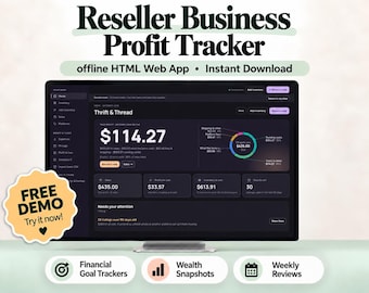 Reseller Business Profit Tracker App and Inventory Tracker, Offline HTML Web App