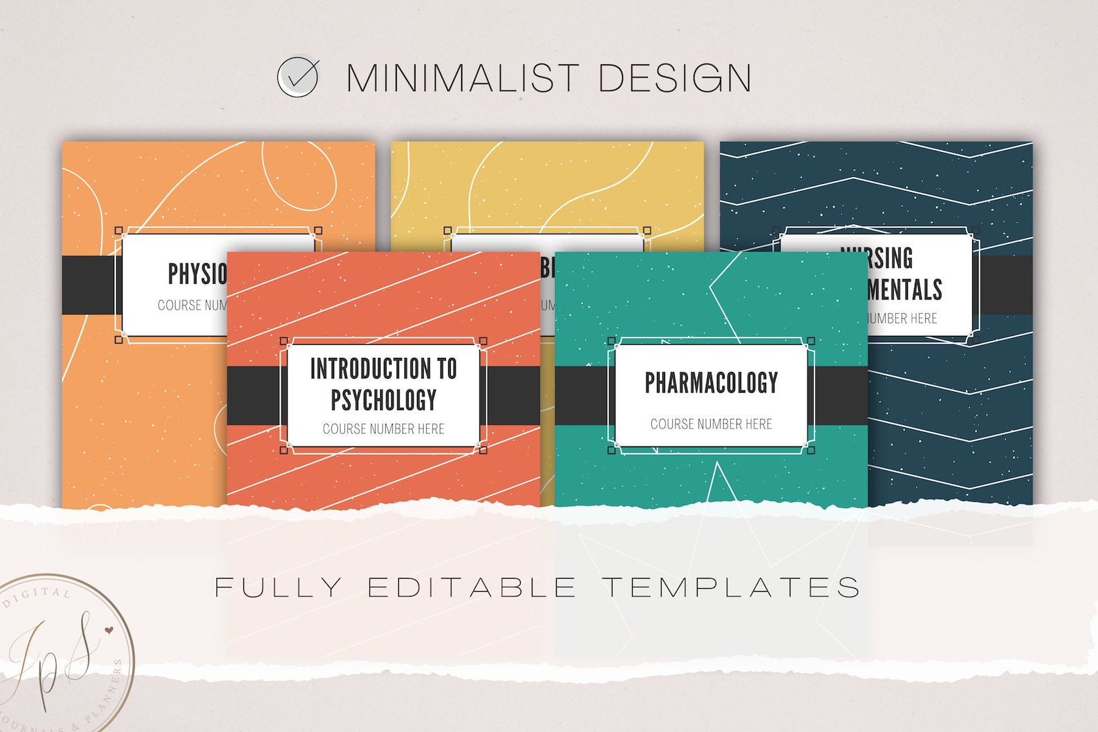 Binder Covers and Spine Template, Canva Printable Template, Editable