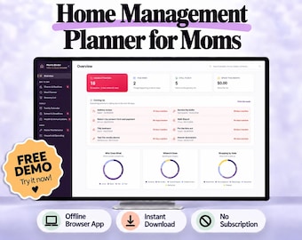 Ultimate Mom Binder, Family Planner, Household Organizer (HTML Web App)