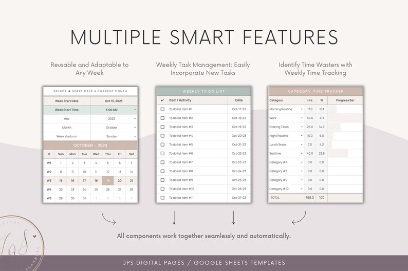 Time Blocking Planner Spreadsheet: Weekly & Monthly Schedule (google ...