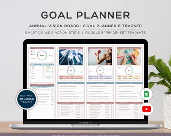 Goal Planner & Tracker: Customizable Google Sheets Template