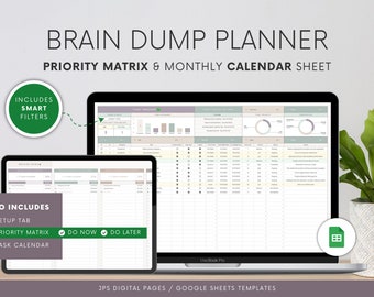 Brain Dump Planner: prioriteitenmatrix en takenkalender (Google-spreadsheetsjabloon)