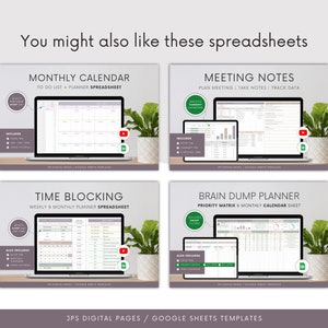Time Blocking Planner Spreadsheet: Weekly & Monthly Schedule (google ...